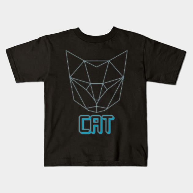 Geometric Cat Kids T-Shirt by capo_tees